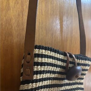 Striped Black and Tan Women's Bag